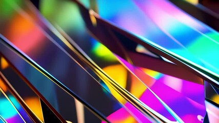 Wall Mural - abstract bright multicolored geometric shapes with iridescent effect for background visuals and arti