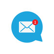 © Macholicious - Email notification speech bubble icon vector design template, Concept of you've got mail and full inbox
