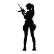 © Aisyah Faiha - Silhouette of a female spy or soldier holding a sniper rifle.