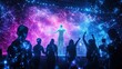 © ganthari - Digital projection show, crowd, and holographic figure