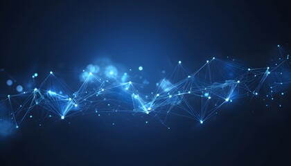 Wall Mural - abstract digital network design in shades of blue.
