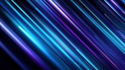 Wall Mural - abstract diagonal light trails of blue, purple, and white on a dark backdrop