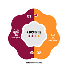 Wall Mural - vector circle arrows puzzle infographic, cycle diagram, presentation chart. business concept with 2 