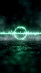 Wall Mural - glowing green energy circuit with pulsing animation