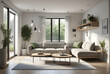 © Yuwono - Natural Light Living Room with Scandinavian Design and Organic Green Touches