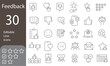 © Savita - Feedback Editable Line Icons Set. customer review, rating, review, satisfied, survey, quality, feedback review, satisfaction and more. Vector illustration.