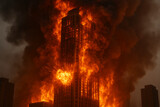 A skycraper fire that completely destroyed the entire building due to a gas leak that caused an explosion
