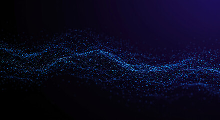 Abstract blue digital wave network background