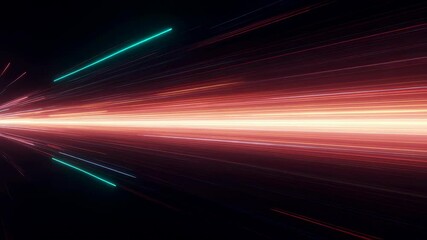 Wall Mural - light speed movement effect. time warp hyperspace tunnel. data transmission in fiber optic connectio