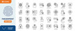 © Cetacons - fingerprint line editable icon set. Containing Fingerprint, biometric, access, thumbprint, Identity detection, identification, and more. Editable stroke. Vector illustration
