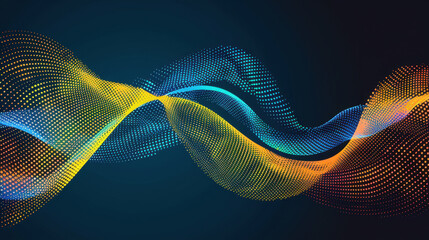 Wall Mural - colorful abstract backdrop with glowing fluid composition, featuring vibrant waves of blue, yellow, 