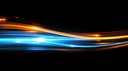 Wall Mural - light trails forming abstract wave motion in vibrant colors create dynamic visual effect, evoking se