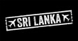 © dizain - Sri Lanka - is an island country in South Asia, text emblem stamp with airplane