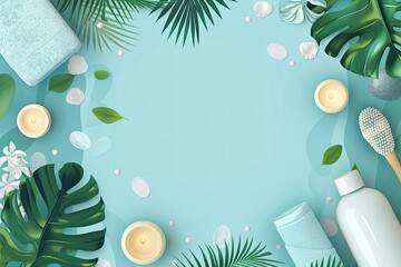 Flawless Visual of Flat Design Wellness Template