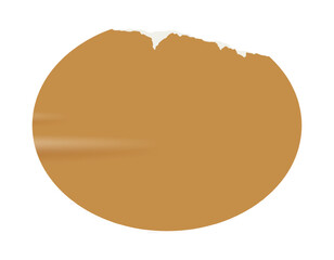 Wall Mural - vintage brown sticker has an oval shape with a ripped paper edge. retro promotional blank element wi