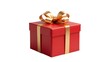 © Abdul - A red gift box with a golden ribbon and bow isolated on a white background for a special occasion