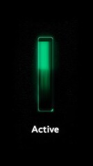 Wall Mural - glowing green active status indicator on a digital screen