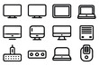 © ForhadGFX - Hand drawn outline icons of various modern devices including computers and other technologies