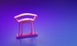 © vector_v - Pink Korean traditional gate icon isolated on purple-blue background. Minimalism concept. 3D render illustration
