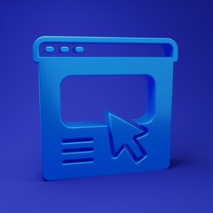 Wall Mural - Blue UI or UX design icon isolated on blue background. Minimalism concept. 3D render illustration