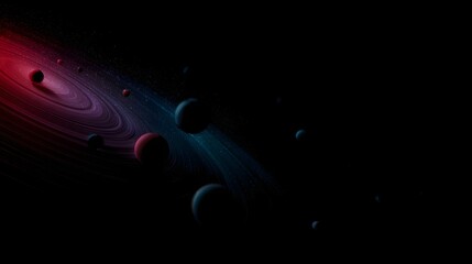 Wall Mural - abstract planetary synchrony in the cosmic expanse