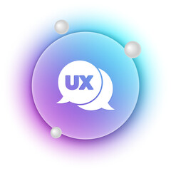 Wall Mural - White UI or UX design icon isolated on white background. Blue and purple gradient circle background. Vector