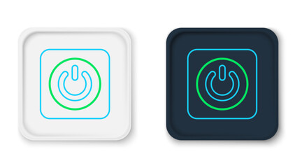 line power button icon isolated on white background. start sign. colorful outline concept. vector