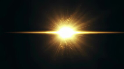 Wall Mural - bright yellow light streak with abstract particles on dark background. energy motion and speed conce