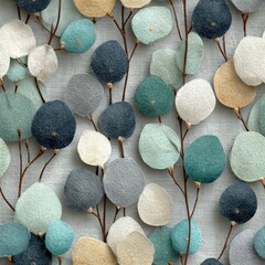 Wall Mural - delicate abstract shapes in soft colors on textured background