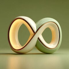Wall Mural - abstract infinity symbol sculpture in soft pastel colors
