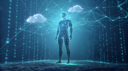 Digital Human in Abstract Data Environment with Binary and Clouds
