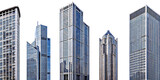 Modern city skyscrapers isolated on a white background png ai generated