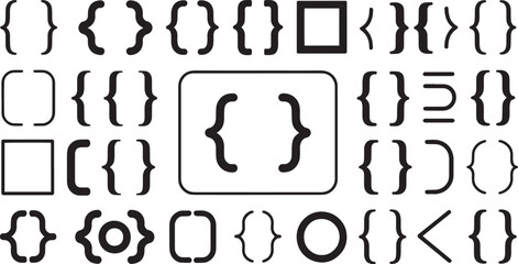 bracket & brace vector collection – coding & design symbols