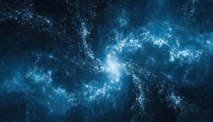 Wall Mural - glowing blue galactic vortex with swirling nebula and cosmic dust perfect for sci-fi web design, tec