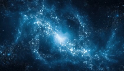 Wall Mural - glowing blue galactic vortex with swirling nebula and cosmic dust perfect for sci-fi web design, tec