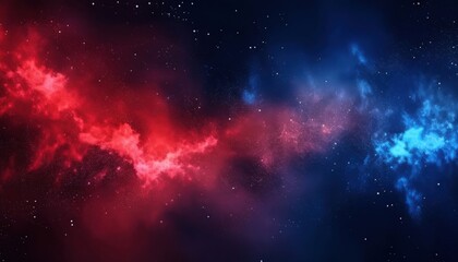 Wall Mural - vivid red and blue nebula energy stream in deep space background for web design, sci-fi branding, pr
