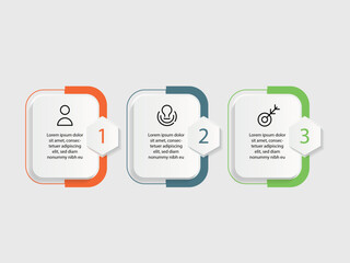 infographic template three option process or step for business.