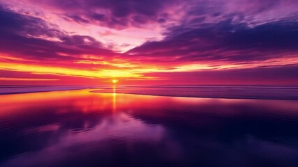 Wall Mural - experience the captivating beauty of a serene sunset. the stunning hues create a tranquil atmosphere