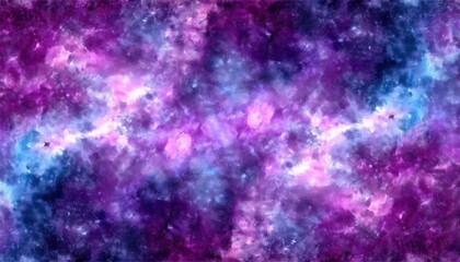 Wall Mural - vibrant purple and blue cosmic nebula texture with watercolor clouds and subtle star glow for dreamy