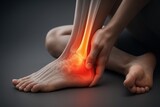 A person's foot and ankle are highlighted to reveal bone pain, capturing the essence of body and health concerns.