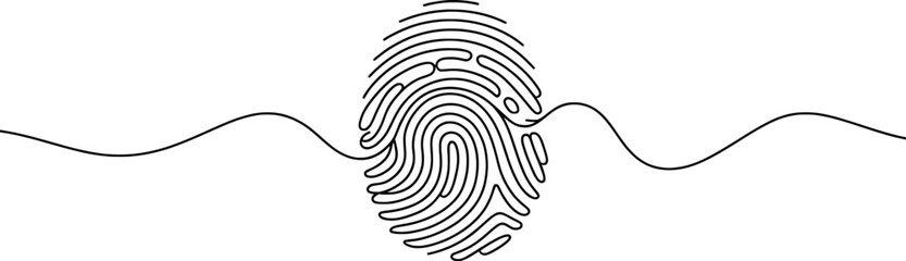 Fingerprint Line Art Vrector Illustration, Minimal Identity Print Vector Design