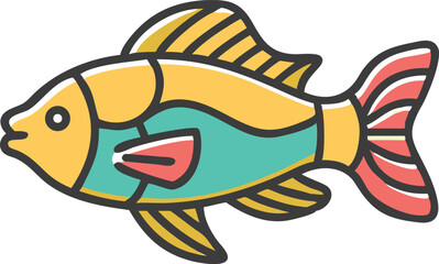 a vibrant stylized fish design perfect for branding logos icons and playful aquatic themed projects 