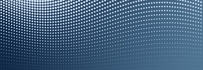 Wall Mural - wave of flowing dots, abstract hi-tech background with dots elements