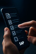 © Design studio - SAP mobile dashboard showing business task icons and document checklist UI