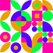 © mesym - Vector pattern composition of abstract retro geometric shapes