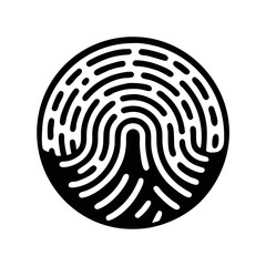 high contrast fingerprint vector representing security, identity verification, and biometric authent