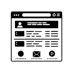 hand drawn user interface concept for web design and application development silhouette icon