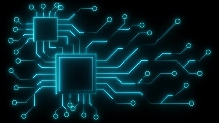 Feature digital data streams, cyber elements, and futuristic technology motifs. Abstract futuristic technology circuit with cyan neon glowing lines.  data background connecting technology concept.