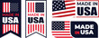 © Inovo Lab - Made in the USA labels icon, made in the USA logo, USA flag , American product emblem, Vector illustration