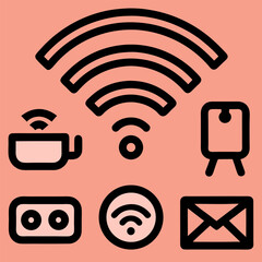 Wall Mural - this vector illustration depicts a wireless network symbol, often seen as a wi-fi icon, representing
